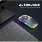 product_image_name-Wireless-Bluetooth Mouse 5.0 + 2.4G Dual-mode Rechargeable Original LED Optical Mouse - Grey-4