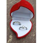 Classical Siver plated Solitaire Double Wedding ring Engagement ring Proposal Statement Ring with (free gift box)