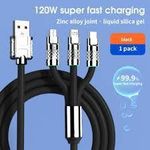 product_image_name-Generic-TriCharge™ 3-in-1 Fast Charging USB Cable – Zinc Alloy  Silicone Wire  Universal Compatibility-4
