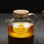 product_image_name-Quality-1000ml Heat Resistant Glass Tea Pot+Bamboo Lid-1