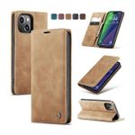 Caseme Brown Soft Leather Wallet Flip Cover Case for iPhone 15 Plus