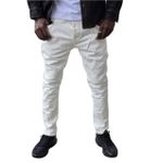 Men White Knee Fold Jeans
