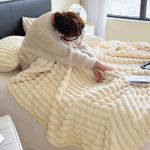 product_image_name-Generic-Rabbit Plush Multi-Functional Sofa/Car Blanket, Size: 150x200cm(Creamy White)-2