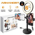 ARHANORY  6 "ring Light Phone Stand 3 Color Fill Light Phone Holder