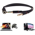product_image_name-Generic-Aux Cable Gold Plated 2 Male to 1 Female 3.5mm Headphone Earphone Mic Audio Y Splitter Cable Aux Cord Two in One for PC Laptop – Black-2