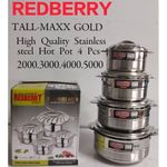 product_image_name-Redberry-4 piece Stainless Steel Hot Pot/Insulated Stainless Steel Casserole-2