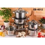 EDENBERG  12 pieces stainless steel cookware set 