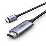 product_image_name-Ugreen-USB-C to HDMI Cable 4K@60Hz (1.5m) – Aluminum Shell, Male-to-Male, Ultra-HD Video Adapter Cord for Laptops, Tablets & Phones – Gray/Black (MM142)-1