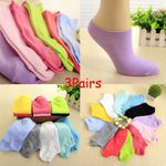 product_image_name-Fashion-3 Pair Women Ankle Socks Ped Low Cut Fit Crew Size 9-11 Sport Neon Colours-1