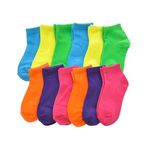 product_image_name-Fashion-3 Pair Women Ankle Socks Ped Low Cut Fit Crew Size 9-11 Sport Neon Colours-2