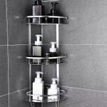 3 LAYER SPACE ALUMINIUM BATHROOM CORNER SHELF