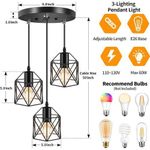 product_image_name-Generic-3 Head LED Ceiling Light, Adjustable Pendant, Recessed Lighting+Metal Cage Base-5