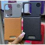 product_image_name-Generic-Luxury Frameless Leather Magnetic Case with MagSafe, Metallic Frame, and Patina Leather Design for Samsung S23 Ultra - Black-3