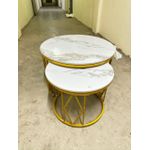 Modern Luxury 2in1 pure  Marble Nesting tables