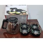 product_image_name-Generic-Heat resistant borosilicate glass 5in1 tea pot,5-in-1 Glass Tea Set, Heat-Resistant Teapot with Infuser & 4 Tea Cups, Modern Tea Pot Set for Loose Leaf & Bagged Tea,Modern Glass Tea Serveware,Transparent Tea Maker Set.-3