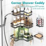 product_image_name-Generic-5PCS Triangular Shower Caddy Shelf Set – Corner Bathroom Organizer (No Drilling, Rustproof)-2