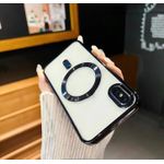 product_image_name-Apple-iPhone XS Max Electroplated Clear Case, Slim with Camera Protection, Shockproof, MagSafe Compatible, Black Border-1