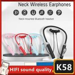 product_image_name-Generic-K58 Wireless Earphones Bluetooth 5.3 Neckband Headphones Gaming LED Display HIFI Headset Sports TWS Earbuds With Mic-2