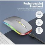 product_image_name-Wireless- Bluetooth 5.0 + 2.4G Dual-mode Rechargeable LED Optical Mouse - Gray-2
