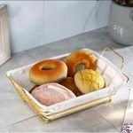METALLIC Fruit,bread,deco holder basket//palette with cloth support
