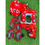Complete Kit red 4 wheel Skates Shoes
