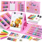 Drawing Kit 208PCS Deluxe Colouring Art Set For Kids 6-12 Drawing & Painting Set With Watercolour Drawing Colouring Pencils For Children Kid Girls Boys