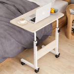 Study Student Study Premium Quality 60 x 40 cm Adjustable Bedside Sofa Side Work Desk for Home Laptop Table Computer Desk Desktop with Moveable Wheels