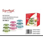 Set of 3 Glass Storage Bowls