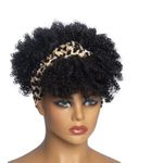 product_image_name-Generic-Afro Puff Head Band Wig- Black human hair-1