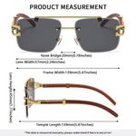 product_image_name-Fashion- Man Wood Grain Double Beam Frameless Square Sunglasses-3