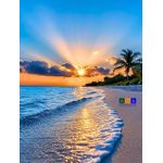 product_image_name-Canvas Prints-Ocean with Sunset Canva Printed Art -1