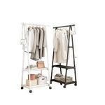 product_image_name-Generic-Triangular Multi-Layer Mobile Garment Rack – Heavy Duty Portable Coat Hanger & Shoe Organizer with 360° Caster Wheels-3