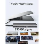 product_image_name-Ugreen-11-in-1 USB-C Hub (CM639), 4K HDMI, VGA, Gigabit Ethernet, USB-A 3.2, USB-A 3.0, 2× USB-C 3.2, SD/TF Card Reader, 3.5mm Audio Jack, USB-C PD Charging, Multiport Adapter for MacBook, Windows Laptops, iPad Pro, and More (UG-45520)-2