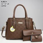 3 IN 1 Stylish fashionable leather handbag and 2 purse for women