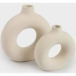 product_image_name-Generic-Porcelain ceramic 2in1 elegant decor Donut flower vases(black/white)-7