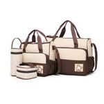 5 IN 1 BROWN BABY DIAPER BAG