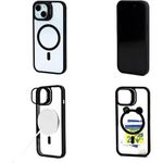 product_image_name-Generic-Black Magsafe Compatible Stand Bracket Transparent Case With Camera Metal Ring Lens Protector For IPhone 14-3