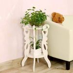 3 legged 2 layer white decor table 