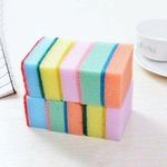 10 Pcs Double Sided Dish wash Sponge Kitchen Cleaning Scouring Pad 