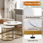 product_image_name-Home Deca-2 Piece Nesting Coffee Marble Table Set (Modern Round Design, 2-Tier)-4