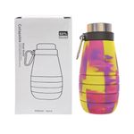 Portable Silicone Collapsible Water Bottle 500ML – Foldable Travel Drinking Cup – Box Packed