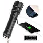 product_image_name-Generic-Compact LED Flashlight and Torch with USB Rechargeable Power, Waterproof, and Adjustable Zoom-1