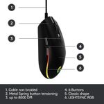 product_image_name-Logitech-G203 Wired Gaming Mouse, 8,000 DPI, Rainbow Optical Effect LIGHTSYNC RGB, 6 Programmable Buttons, On-Board Memory, Screen Mapping, PC/Mac Computer And Laptop Compatible - Black- 910-005796-6