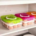 product_image_name-Generic-32-Grid Two-Layer Egg Storage Container with Lid - Portable Fridge Egg Tray Dispenser-2