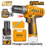 product_image_name-Ingco-CDLI12206 Cordless drill 12V 20Nm -1