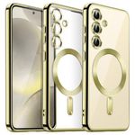 product_image_name-Generic-Electroplated Clear MagSafe Case /cover with Camera Lens Protector for Samsung Galaxy A56- Gold Trim-2