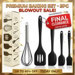 product_image_name-Generic-SPIECE 5-Piece Non-Stick Kitchen Baking Tools Set – Whisk, Spatula, Scraper, Brush, Turner-2