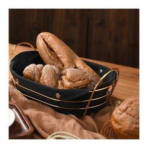 Stylish Gold frame Cloth Storage Bread Basket for Modern Dining