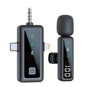 H68 3 In 1 Single Mic Live Noise Reduction Microphone - Black