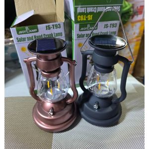 T93 Multi-Power Solar & Hand-Crank Rechargeable Emergency Lamp – Portable Outdoor Camping Lantern – 3-Way Charging LED Light with USB Power Bank